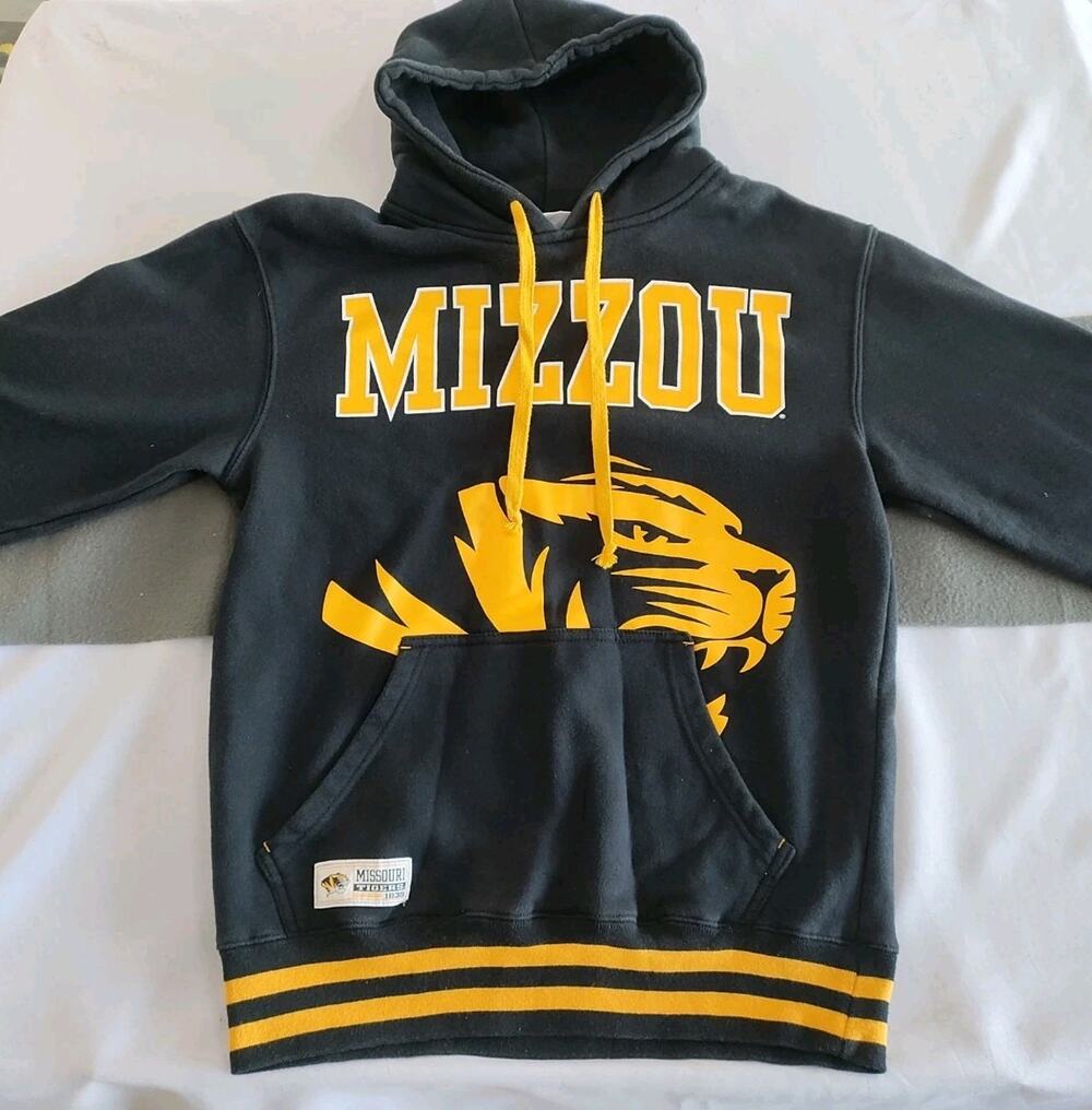 Missouri Tigers Sweater Mens Medium Black Hoodie Sweatshirt Section 101